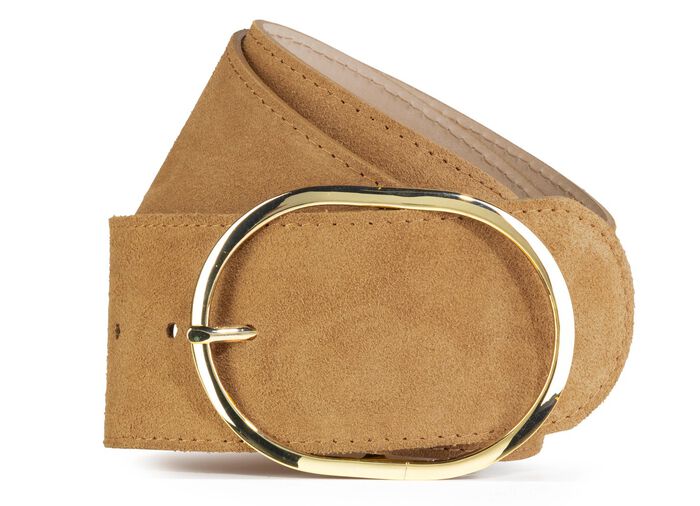 Veloursleder-G&uuml;rtel COGNAC