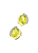 Ohrstecker mit echt Peridot und synth. Zirkonia 
