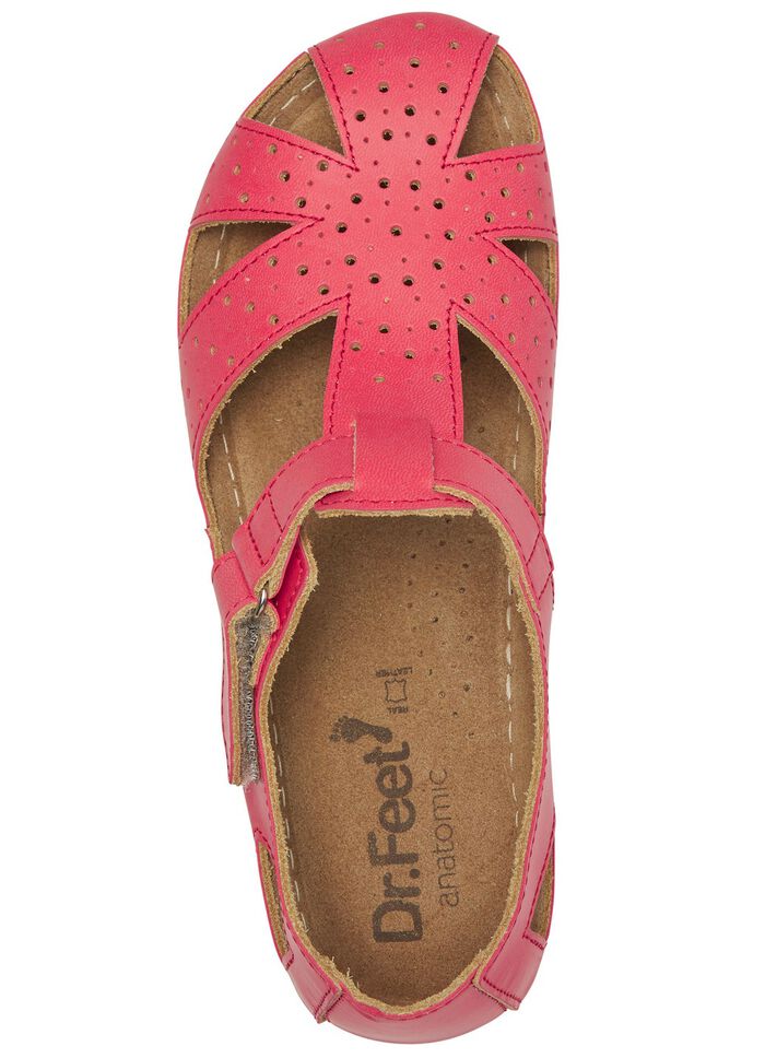 ELENA EDEN, klassische Damen-Sandalen, Weite H, mit Klettverschluss ROT