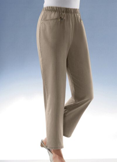 7/8-Jeans aus Soft-Denim SAND