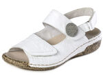 Rieker, bequeme Damen-Sandalen, Weite H, mit herausnehmbarem Fussbett WEISS