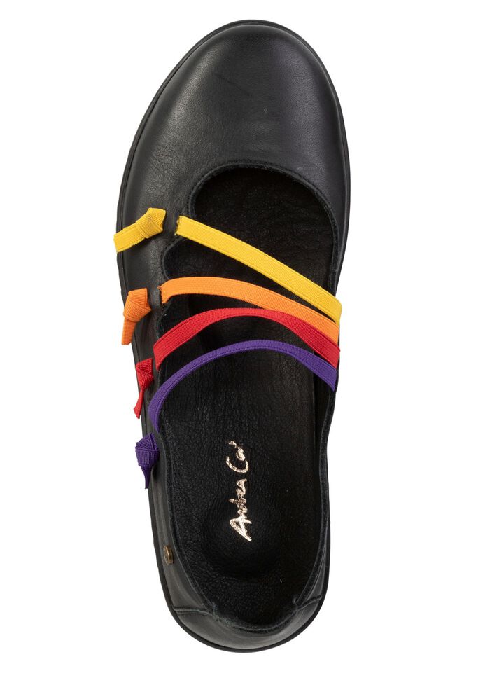 Andrea Conti Slipper mit bunten, dekorativ eingesetzten Gummiz&uuml;gen 