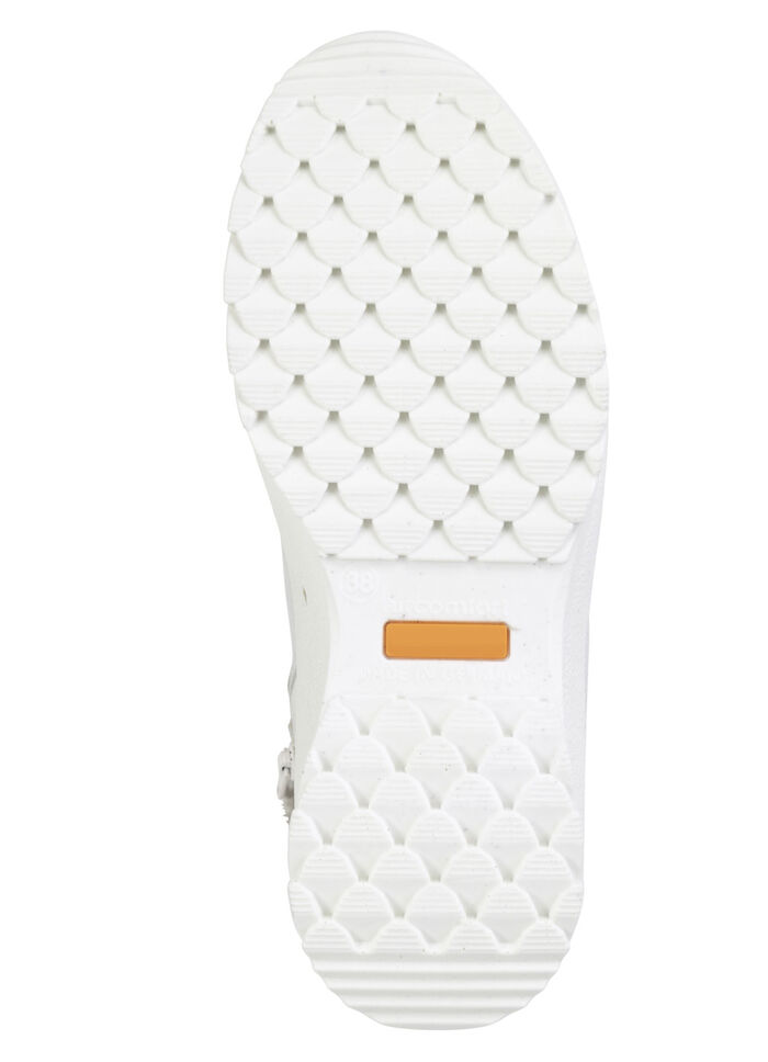 Schnür-Bootie aus genarbtem Rind-Nubukleder EISGRAU