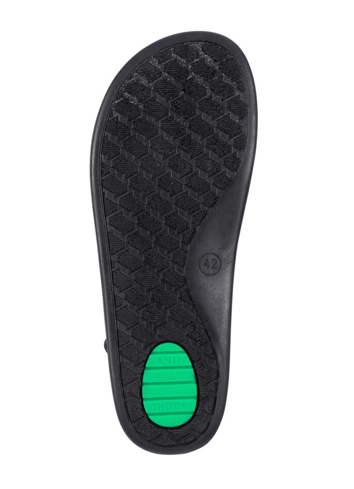 Sandale mit Kontrastn&auml;hten SCHWARZ