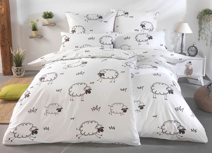 Renforc&eacute; Bettw&auml;sche-Garnitur mit Reissverschluss WEISS