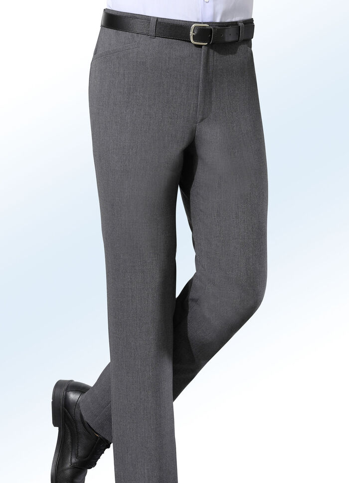 «Klaus-Modelle»-Hose mit Gürtel in 5 Farben DUNKELGRAU MELIERT