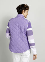Steppweste mit Kontrastpaspelierung LILA