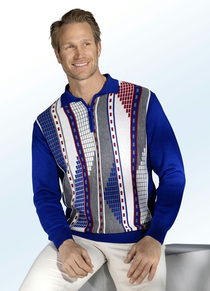 Polopullover mit kurzem Reissverschluss 