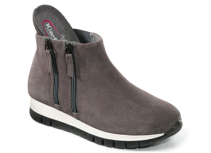 Bootie mit zwei Reissverschl&uuml;ssen GRAU