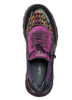 Waldl&auml;ufer Schn&uuml;r-Sneaker mit buntem Textilmaterial kombiniert LILA-BUNT