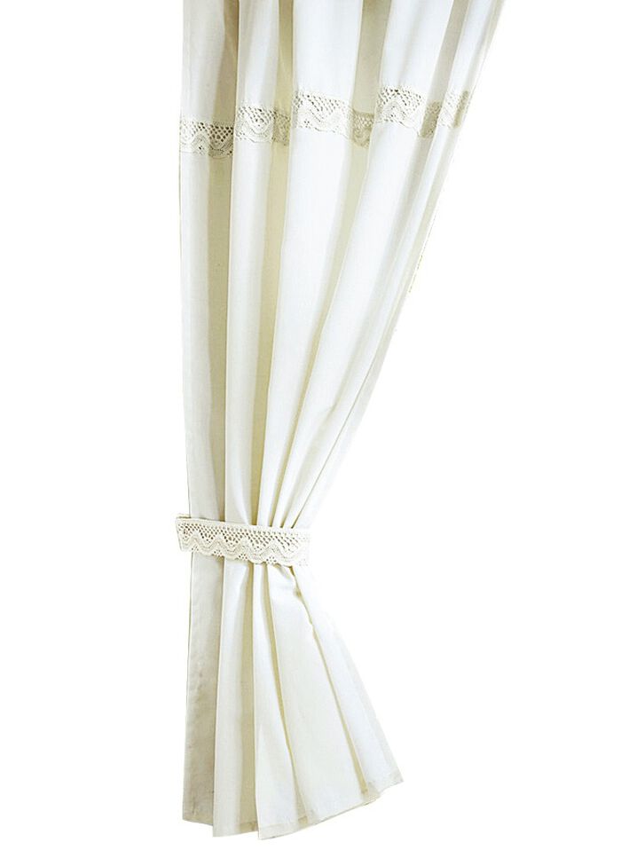 &Uuml;bergardine mit aufgesetzter H&auml;kelborte 