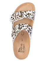 ELENA EDEN, trendige Damen-Pantoletten, Weite H, mit Klettspangen CREME-BRONZE