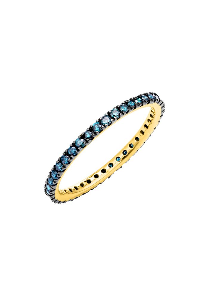Edler Memoire-Ring mit blauen Brillanten 