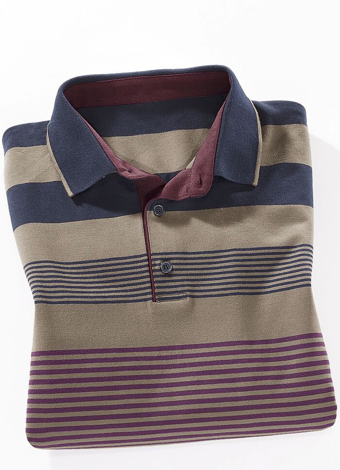 Poloshirt in 2 Farben MARINE-CAMEL-BORDEAUX