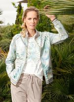 Sweatjacke mit floralem Motiv 