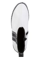 Gemini Stiefelette aus Rind-Nappaleder mit Kontraststreifen WEISS-GRAU-SCHWARZ