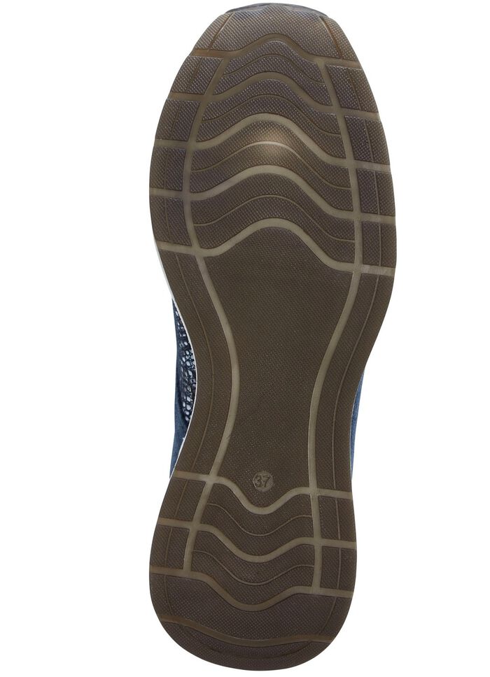 ELENA EDEN Schn&uuml;rschuh mit gl&auml;nzend bedrucktem Elastikmaterial BLAU