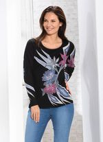 Shirt mit T&uuml;ll-Abschluss am Ausschnitt 