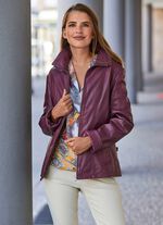 Lederjacke mit Steh-Umlegekragen 