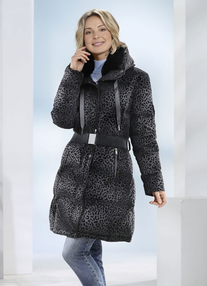 Kurzmantel mit Stretchgürtel 