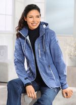 Funktionsjacke mit Regenschild an der Kapuze JEANSBLAU