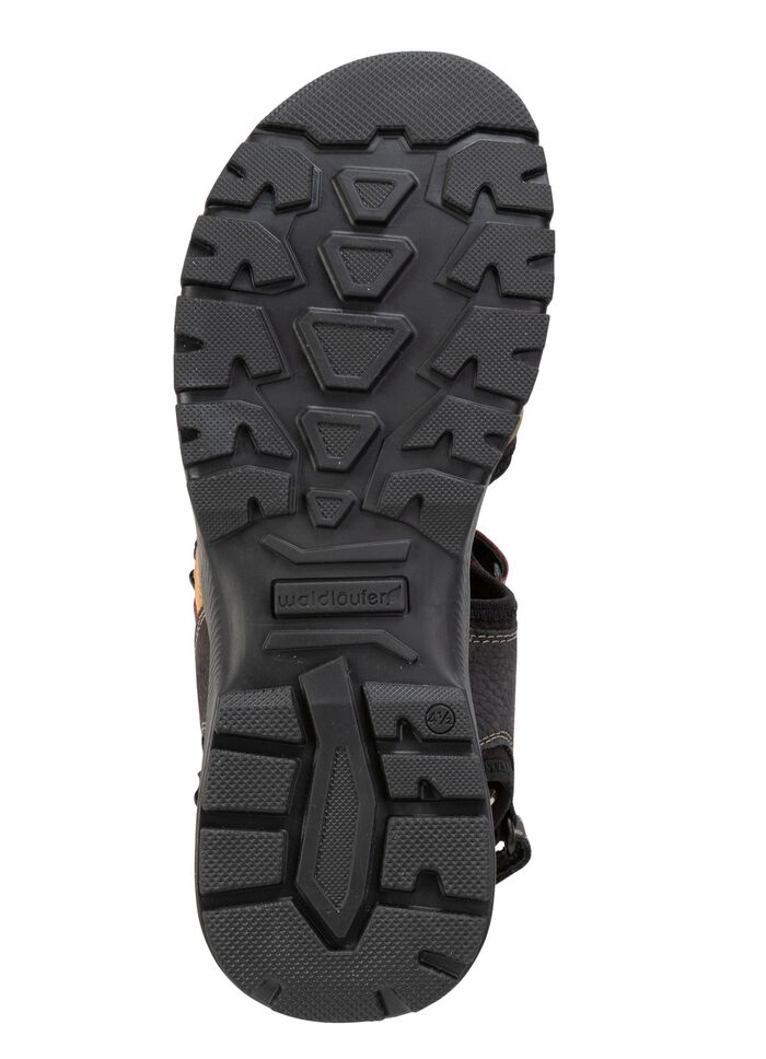 Waldl&auml;ufer, sporliche Damen-Sandalen, Weite H, mit herausnehmbarem Fussbett SCHWARZ-BUNT