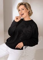 Sweatshirt mit aufwendiger Paillettenzier 