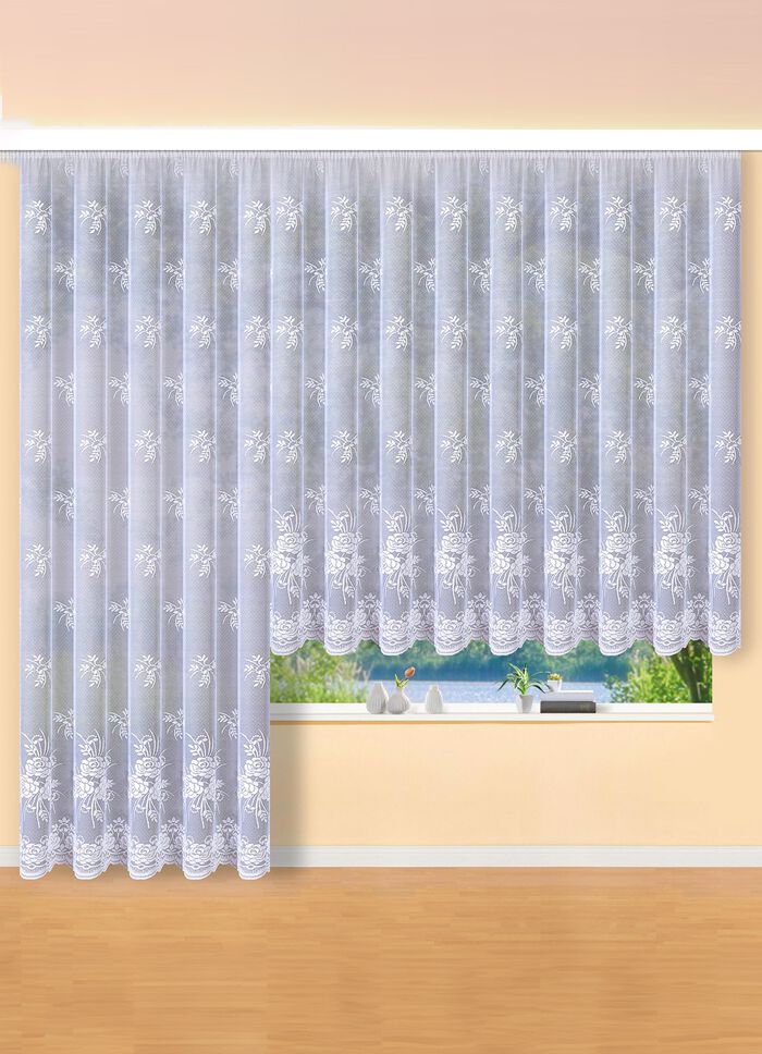 Floral dessinierter Vorhang mit Universalschienenband 
