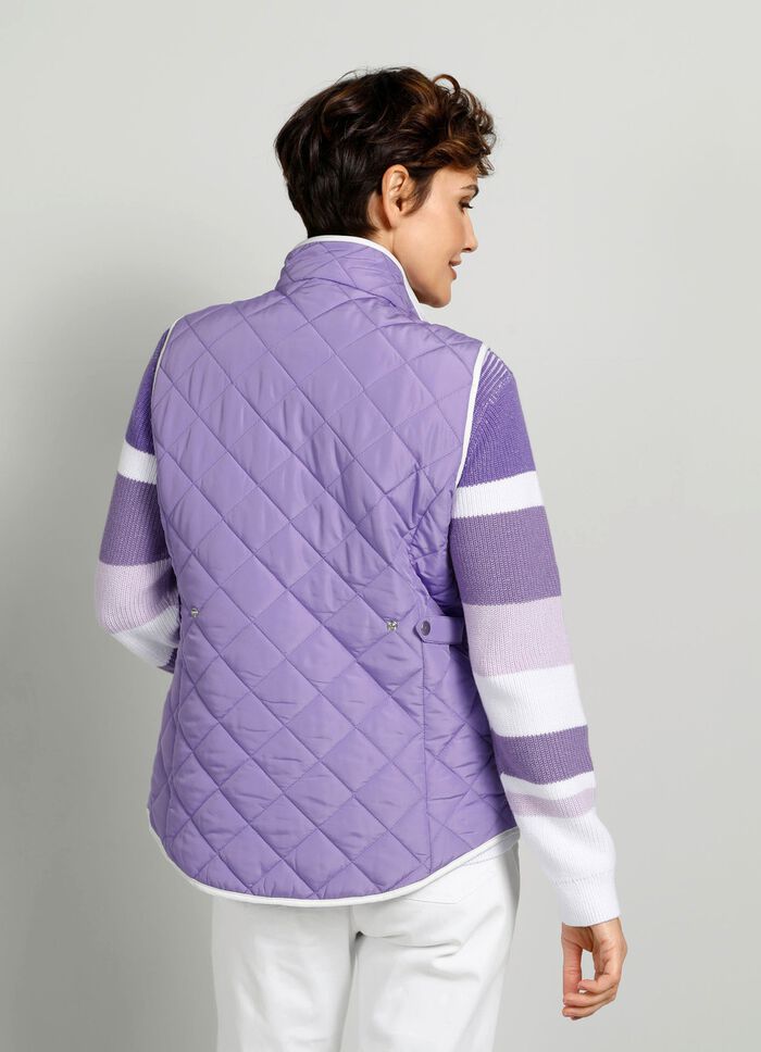 Steppweste mit Kontrastpaspelierung 