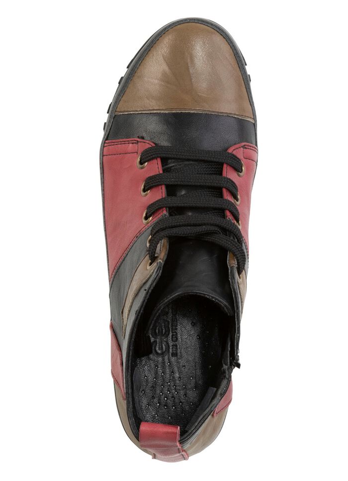 Gemini Schn&uuml;r-Bootie mit Knitter-Struktur 