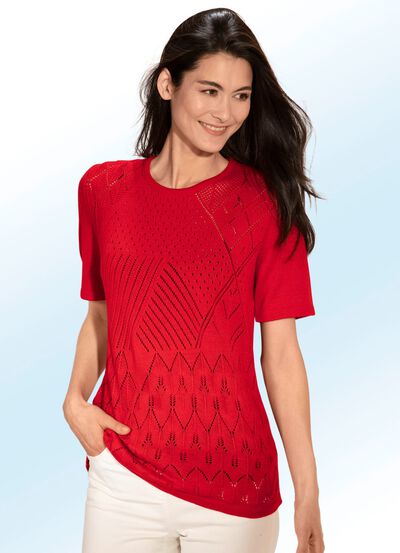 Pullover mit Ajourmix und feinen Strukturen 