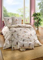 Bettw&auml;sche-Garnitur mit Reissverschluss CREME