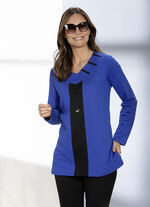 Sweatshirt mit V-Ausschnitt in 2 Farben ROYALBLAU