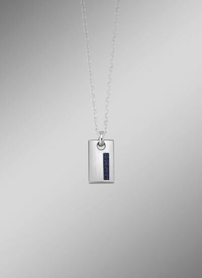 Edelstahl-Anh&auml;nger mit Kohlefaser 