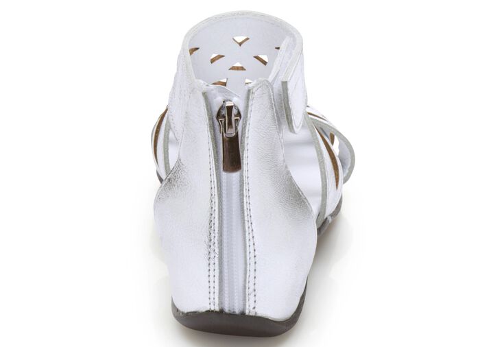 Andrea Conti Sandale mit r&uuml;ckw&auml;rtigem Reissverschluss SILBER