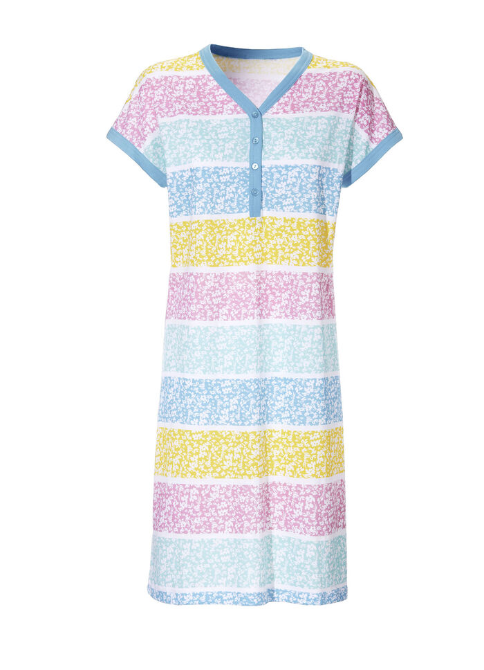 Nachthemd, Kurzarm mit Knopfleiste 