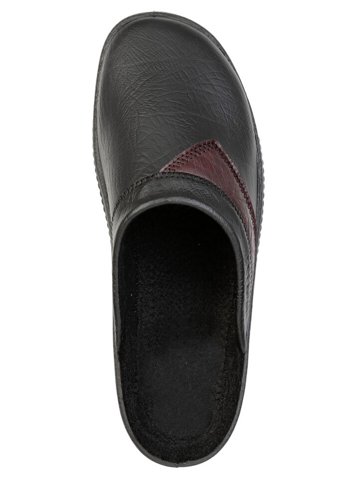 Klassische Herren-Pantoletten, mit anatomisch geformtem Fussbett SCHWARZ-BURGUND