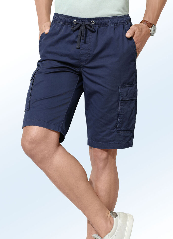 Bermudas mit Cargotaschen in 3 Farben MARINE