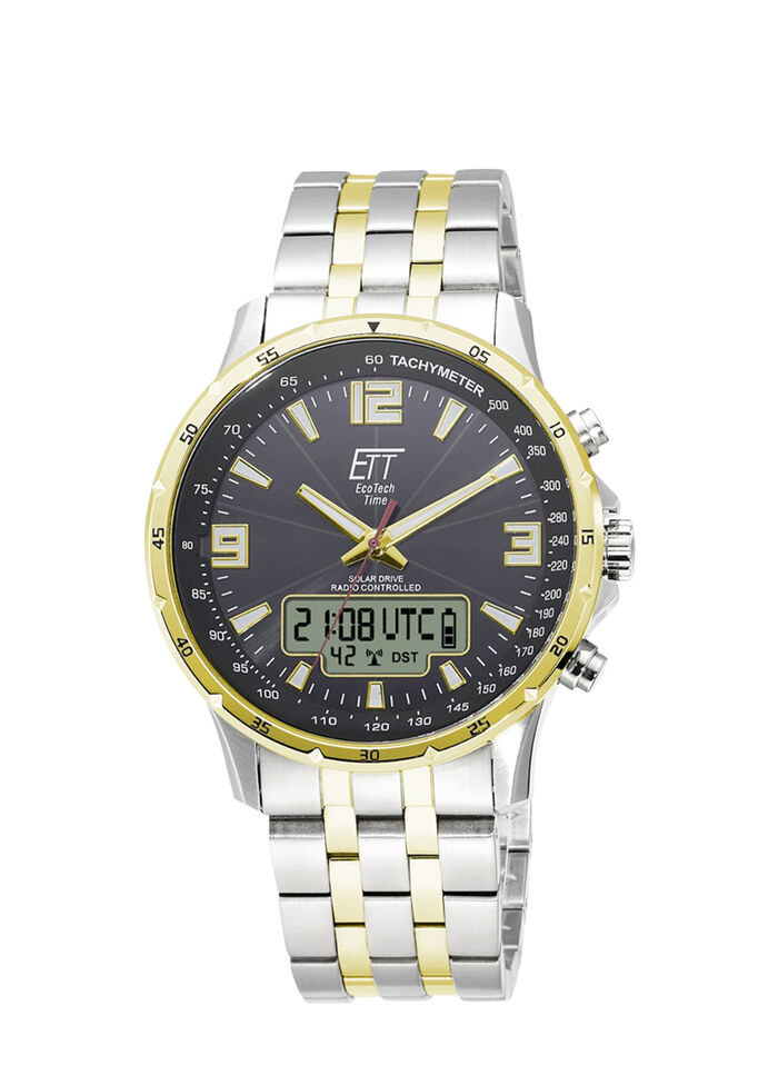 Funk-Solar-Herrenuhr in Bicolor von ETT