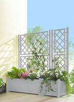 Pflanzkasten mit Spalierwand STEINGRAU