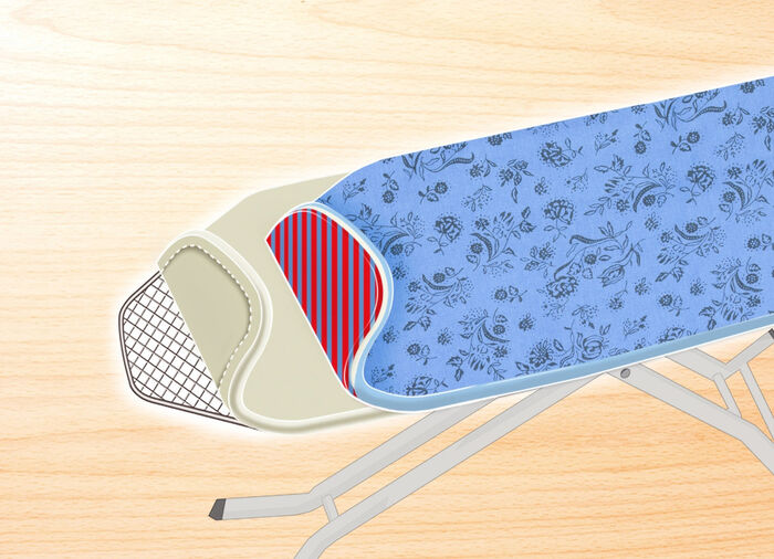 Bügelbrettbezug mit Keramikbeschichtung BLAU MIT BLUMEN