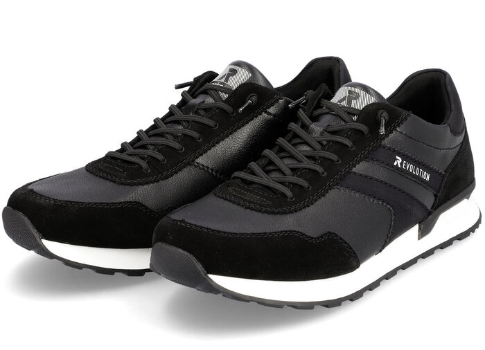 Schnür-Sneaker mit herausnehmbarem Textilfussbett SCHWARZ