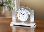 Tischuhr mit Mineralglas-Rückwand SILBER