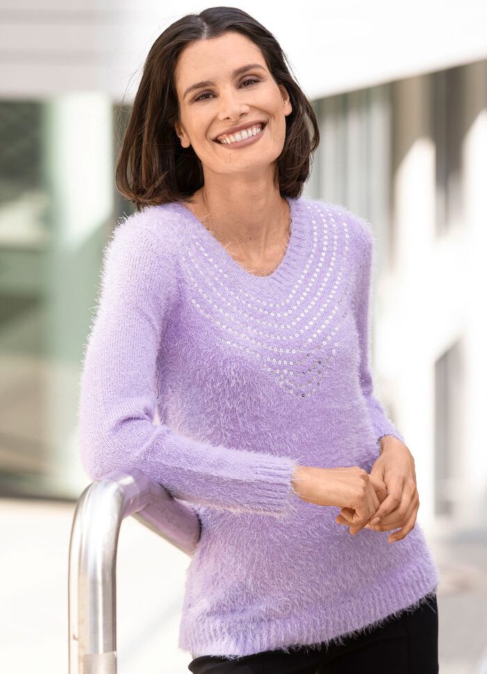 Pullover aus superweichem Effektgarn 