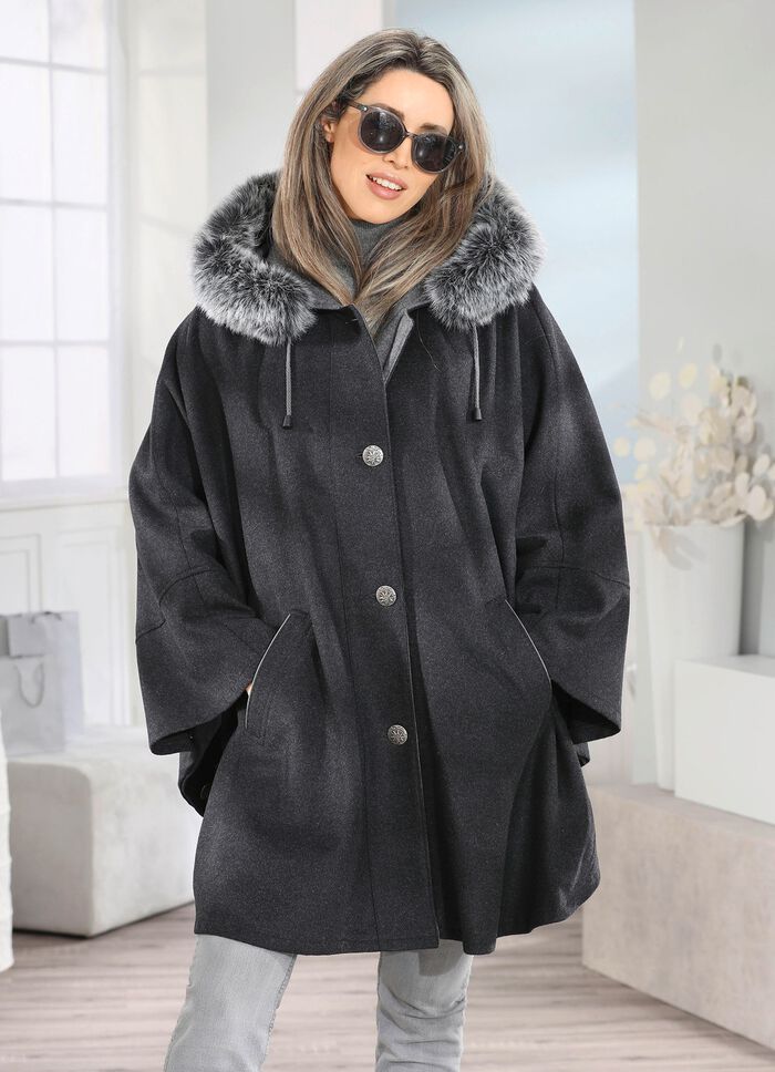 Cape mit Knopfleiste 