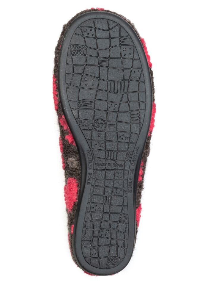 Laurina, stylische Damen-Ballerinas, mit Herzchen-Dessin ANTHRAZIT-ROT