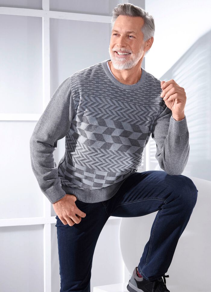 Attraktiver Rundhalspullover in 3 Farben 