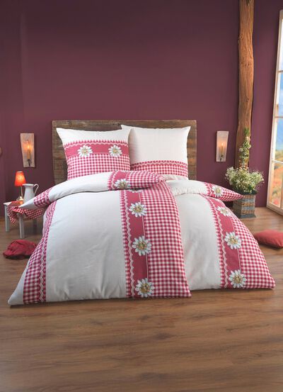 Beidseitig bedruckte Bettw&auml;sche-Garnitur im Landhausstil 