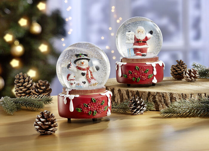Spieluhr als Schneekugel, 2er-Set