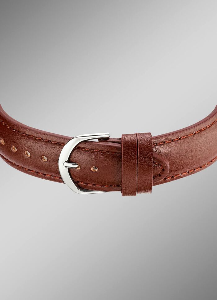 Funk-Herrenuhr mit Lederband und sprechender Zeitansage 